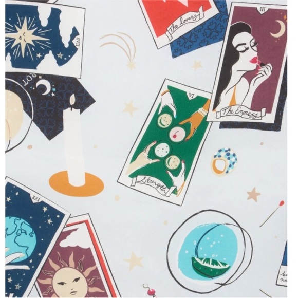 Kate Spade Multicolor Tarot Print Scarf, new without tags! - Picture 3 of 5